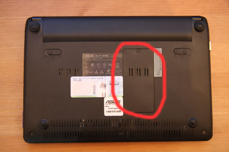 1005ha pu1x bk memory panel Location of panel to change memory